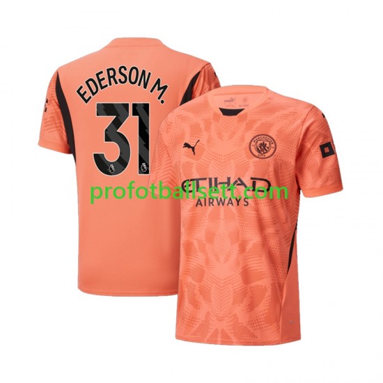 Fotballdrakt Manchester City Keeper Ederson Moraes 31 Herre Bortekit 2024-2025 Kortermet