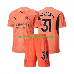 Fotballdrakt Manchester City Keeper Ederson Moraes 31 Barn Bortekit 2024-2025 Kortermet