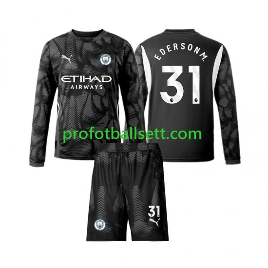 Fotballdrakt Manchester City Keeper Ederson Moraes 31 Barn Fjerdekit 2024-2025 Langermet