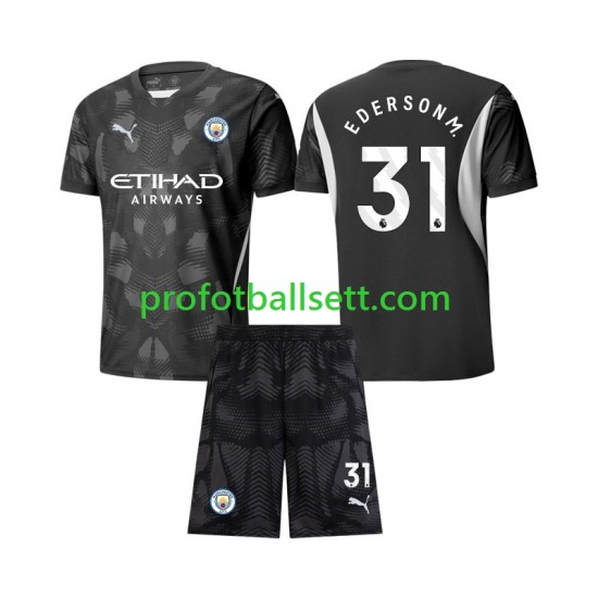 Fotballdrakt Manchester City Keeper Ederson Moraes 31 Barn Fjerdekit 2024-2025 Kortermet