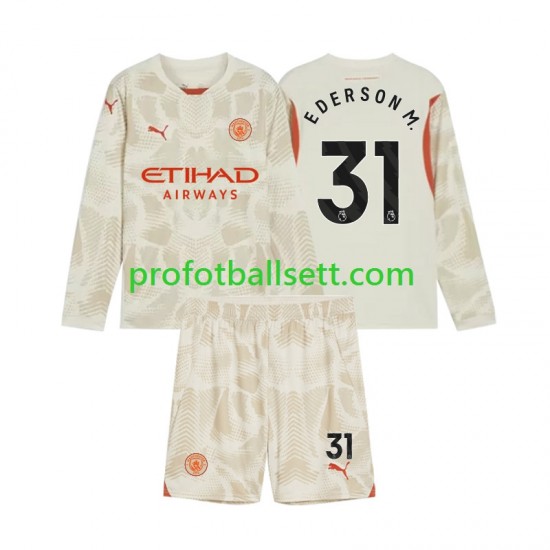 Fotballdrakt Manchester City Keeper Ederson Moraes 31 Barn Tredjekit 2024-2025 Langermet