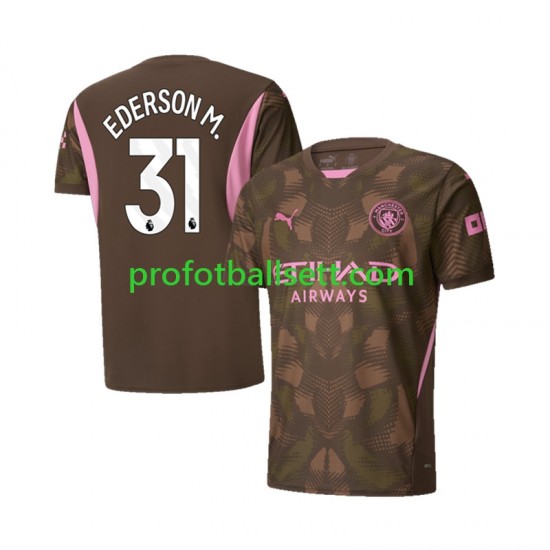 Fotballdrakt Manchester City Keeper Ederson Moraes 31 Herre Hjemmekit 2024-2025 Kortermet