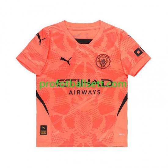 Fotballdrakt Manchester City Keeper Herre Bortekit 2024-2025 Oransje Kortermet
