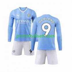 Fotballdrakt Manchester City Haaland 9 Barn Hjemmekit 2023-2024 Langermet