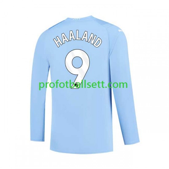 Fotballdrakt Manchester City Haaland 9 Herre Hjemmekit 2023-2024 Langermet