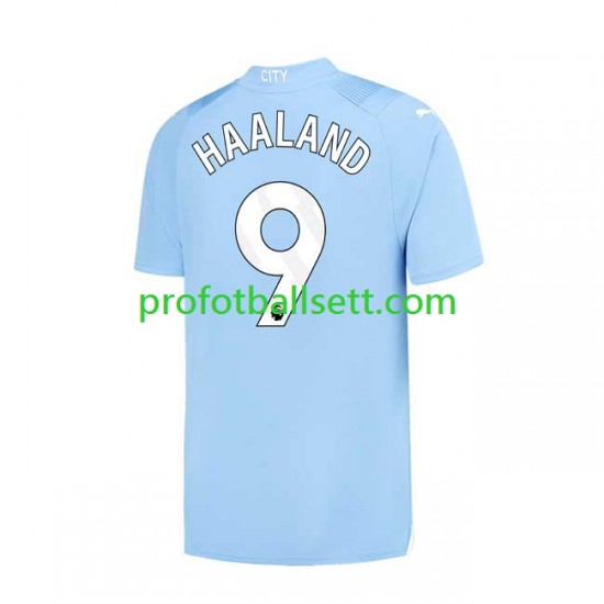 Fotballdrakt Manchester City Haaland 9 Herre Hjemmekit 2023-2024 Kortermet