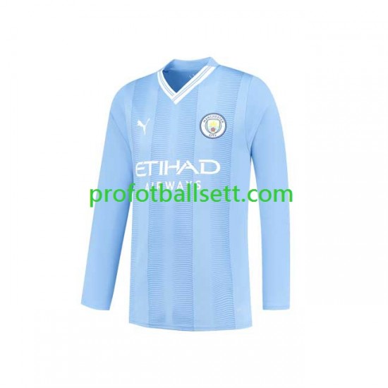 Fotballdrakt Manchester City Herre Hjemmekit 2023-2024 Langermet