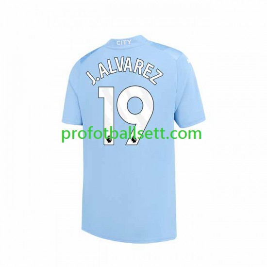 Fotballdrakt Manchester City J. ALVAREZ 19 Herre Hjemmekit 2023-2024 Kortermet