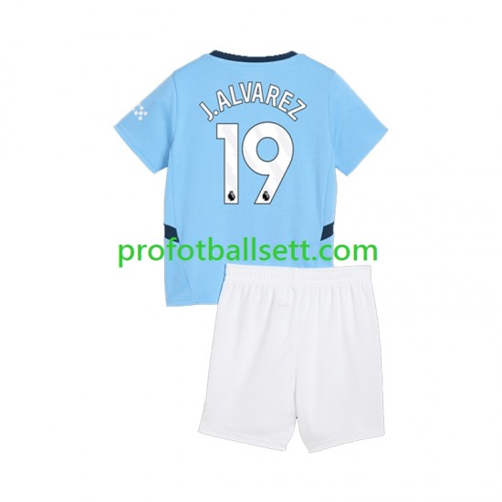 Fotballdrakt Manchester City Julian Alvarez 19 Barn Hjemmekit 2024-2025 Kortermet