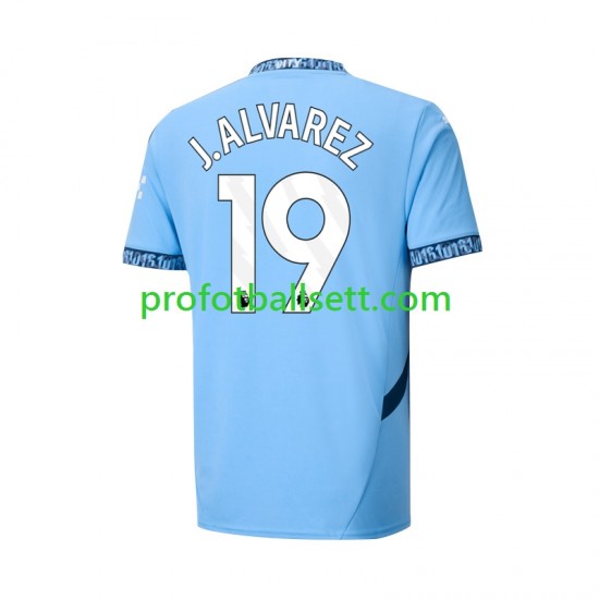 Fotballdrakt Manchester City Julian Alvarez 19 Herre Hjemmekit 2024-2025 Kortermet