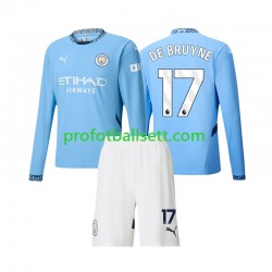 Fotballdrakt Manchester City Kevin De Bruyne 17 Barn Hjemmekit 2024-2025 Langermet