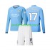 Fotballdrakt Manchester City Kevin De Bruyne 17 Barn Hjemmekit 2024-2025 Langermet