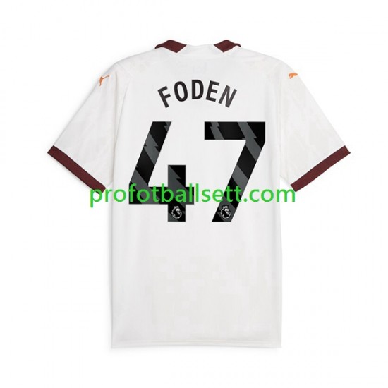 Fotballdrakt Manchester City Phil Foden 47 Herre Bortekit 2023-2024 Kortermet