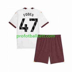 Fotballdrakt Manchester City Phil Foden 47 Barn Bortekit 2023-2024 Kortermet