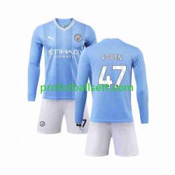 Fotballdrakt Manchester City Phil Foden 47 Barn Hjemmekit 2023-2024 Langermet
