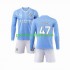 Fotballdrakt Manchester City Phil Foden 47 Barn Hjemmekit 2023-2024 Langermet