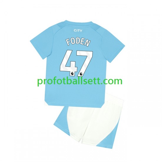 Fotballdrakt Manchester City Phil Foden 47 Barn Hjemmekit 2023-2024 Kortermet