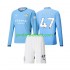 Fotballdrakt Manchester City Phil Foden 47 Barn Hjemmekit 2024-2025 Langermet