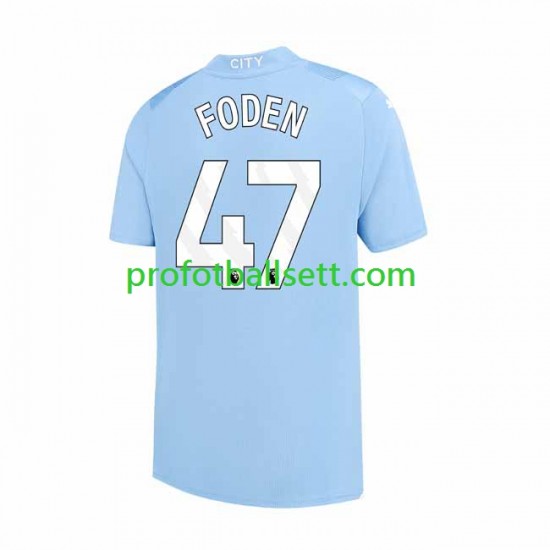 Fotballdrakt Manchester City Phil Foden 47 Herre Hjemmekit 2023-2024 Kortermet