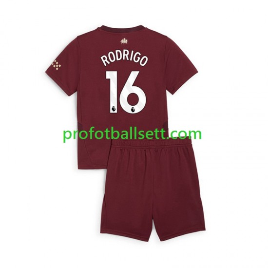 Fotballdrakt Manchester City RODRIGO 16 Barn Tredjekit 2024-2025 Kortermet
