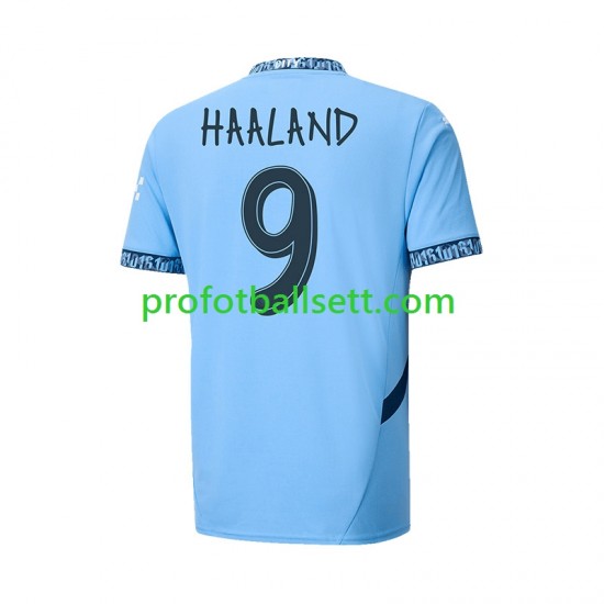 Fotballdrakt Manchester City UCL Font Haaland 9 Herre Hjemmekit 2024-2025 Kortermet