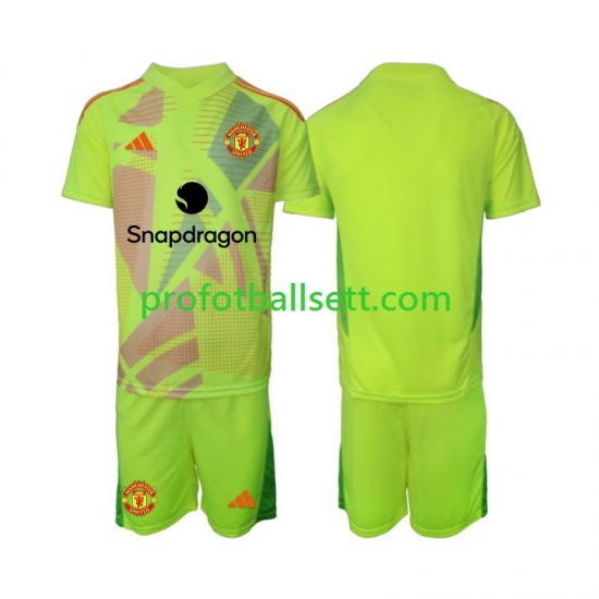 Fotballdrakt Manchester Utd Keeper Barn Bortekit 2024-2025 Kortermet
