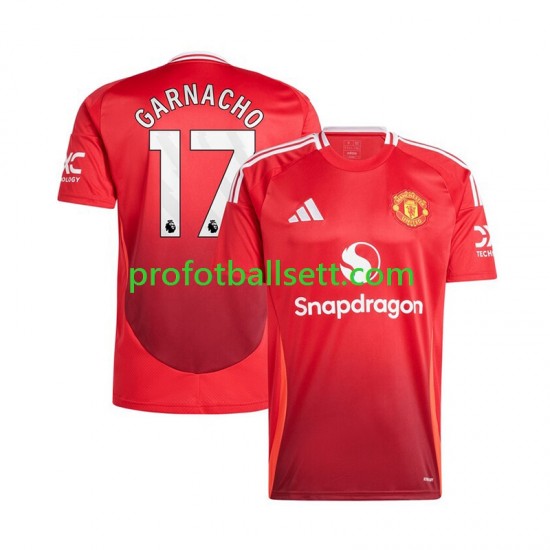 Fotballdrakt Manchester Utd Alejandro Garnacho 17 Herre Hjemmekit 2024-2025 Rød Kortermet
