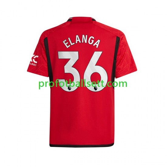 Fotballdrakt Manchester Utd Anthony Elanga 36 Herre Hjemmekit 2023-2024 Kortermet