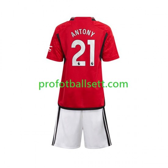 Fotballdrakt Manchester Utd Antony Matheus 21 Barn Hjemmekit 2023-2024 Kortermet