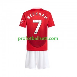 Fotballdrakt Manchester Utd Beckham 7 Barn Hjemmekit 2024-2025 Kortermet