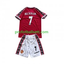 Retro Fotballdrakt Manchester Utd Beckham 7 Barn Hjemmekit 1998-1999 Kortermet