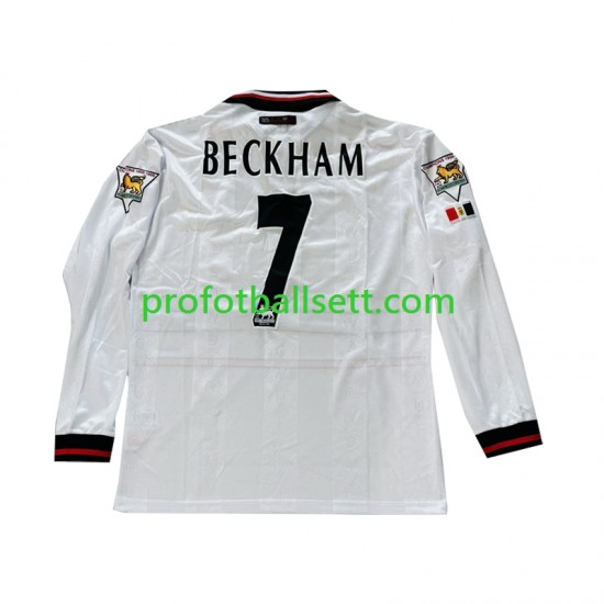 Retro Fotballdrakt Manchester Utd Beckham 7 Herre Bortekit 1998-1999 Langermet