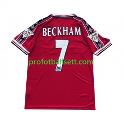 Retro Fotballdrakt Manchester Utd Beckham 7 Herre Hjemmekit 1998-1999 Kortermet