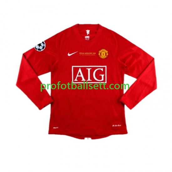 Retro Fotballdrakt Manchester Utd Champion League 2007 Herre Hjemmekit Langermet