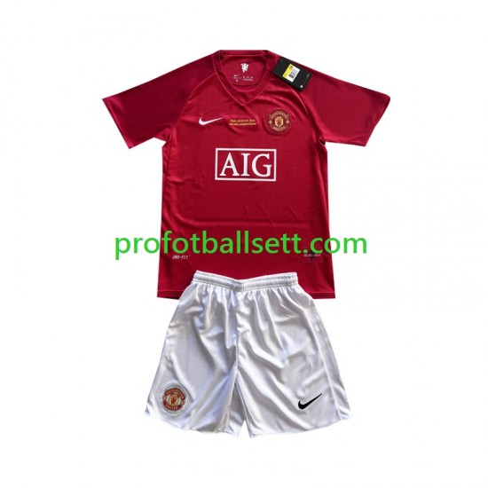 Fotballdrakt Manchester Utd Champion League 2007 Barn Hjemmekit Kortermet