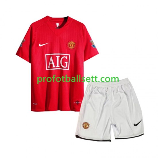 Retro Fotballdrakt Manchester Utd 2007 Barn Hjemmekit Kortermet