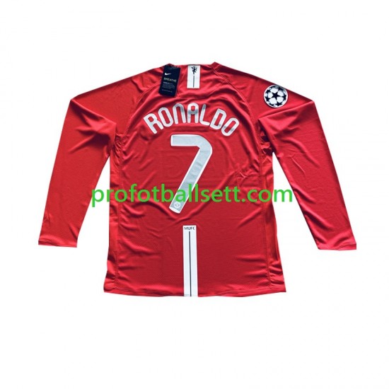 Retro Fotballdrakt Manchester Utd Cristiano Ronaldo 7 Champion League 2007 Herre Hjemmekit Langermet