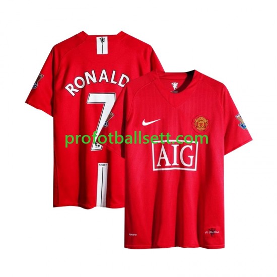 Retro Fotballdrakt Manchester Utd Cristiano Ronaldo 7 Champion League 2007 Herre Hjemmekit Kortermet