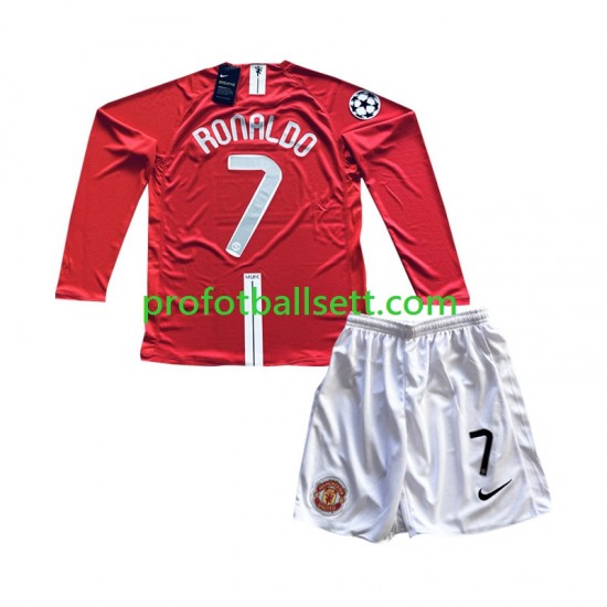 Retro Fotballdrakt Manchester Utd Cristiano Ronaldo 7 Champion League 2007 Barn Hjemmekit Langermet