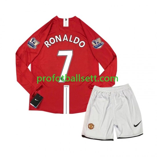 Retro Fotballdrakt Manchester Utd Cristiano Ronaldo 7 2007 Barn Hjemmekit Langermet