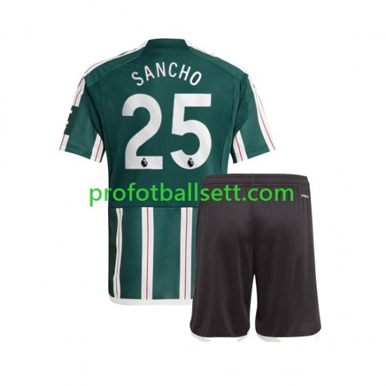 Fotballdrakt Manchester Utd Jadon Sancho 25 Barn Bortekit 2023-2024 Kortermet