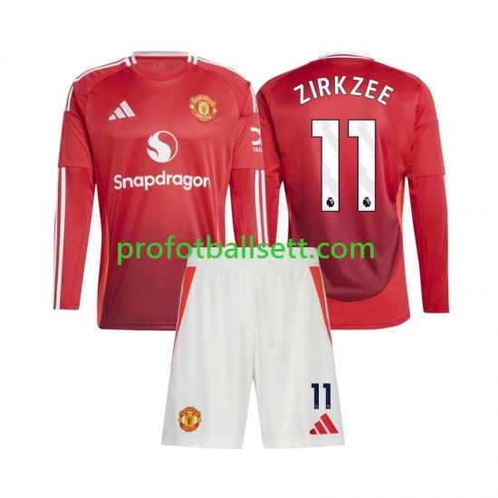 Fotballdrakt Manchester Utd Joshua Zirkzee 11 Barn Hjemmekit 2024-2025 Langermet