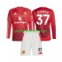 Fotballdrakt Manchester Utd Kobbie Mainoo 37 Barn Hjemmekit 2024-2025 Langermet
