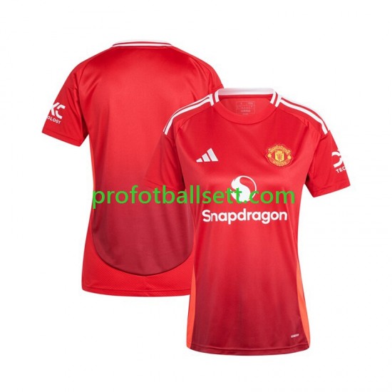 Fotballdrakt Manchester Utd Dame Hjemmekit 2024-2025 Rød Kortermet