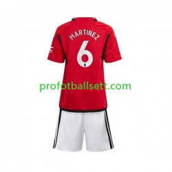 Fotballdrakt Manchester Utd Lisandro Martinez 6 Barn Hjemmekit 2023-2024 Kortermet
