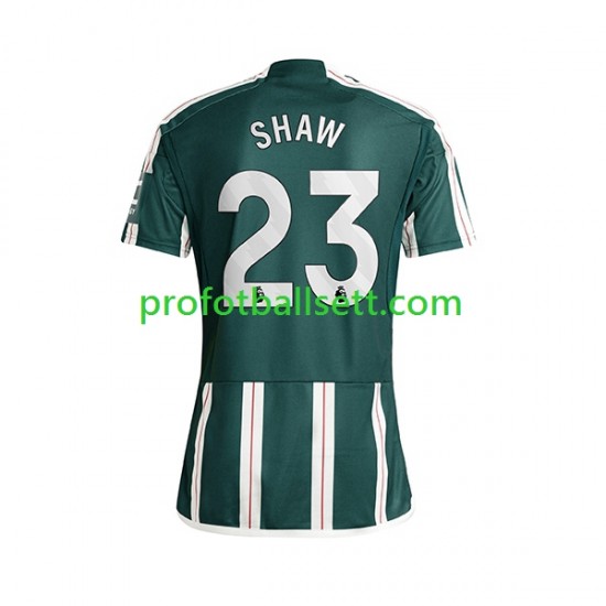 Fotballdrakt Manchester Utd Luke Shaw 23 Herre Bortekit 2023-2024 Kortermet