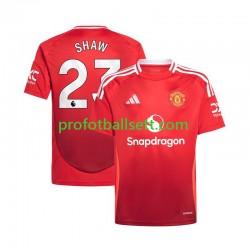Fotballdrakt Manchester Utd Luke Shaw 23 Herre Hjemmekit 2024-2025 Rød Kortermet