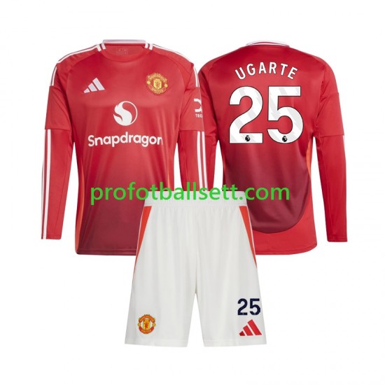 Fotballdrakt Manchester Utd Manuel Ugarte 25 Barn Hjemmekit 2024-2025 Langermet