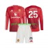 Fotballdrakt Manchester Utd Manuel Ugarte 25 Barn Hjemmekit 2024-2025 Langermet