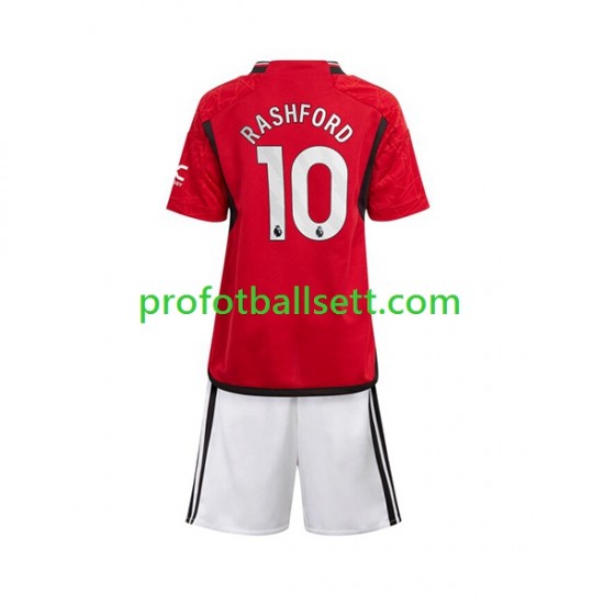 Fotballdrakt Manchester Utd Marcus Rashford 10 Barn Hjemmekit 2023-2024 Kortermet